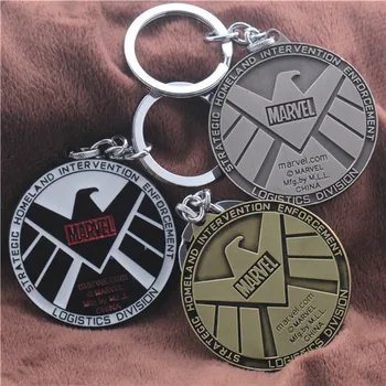 

Euro-American Hot The Avengers Jewelry Shiled Pendant Key Chain Metal Keychain Key Rings 3 Colors Size 5cm