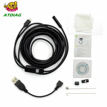 

5M 7mm Hard Flexible Cable USB Endoscope Camera For Mac OS PC Laptop Smart Android Phone Borescope Inspection Snake Tube 6LED