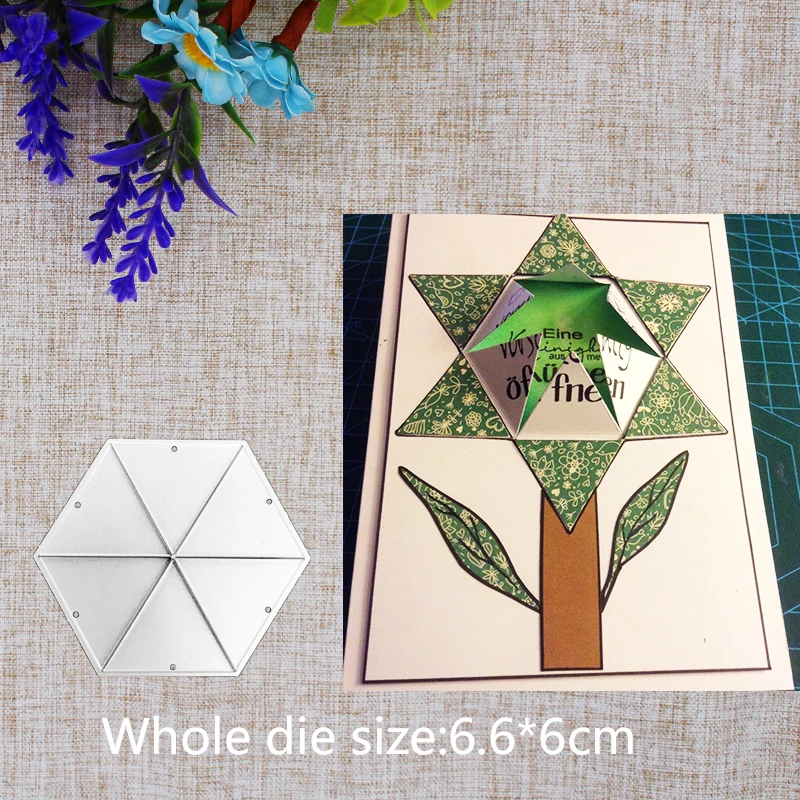 

New Arrival Center Pop Up Hexagon Cutting Dies Stencil DIY Scrapbooking Photo Album Embossing Decor Paper Card Craft 66x60mm