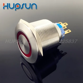 

2pc waterproof 5v 12v 220v 25mm stainless steel white red led latching push button switch starter car locking push switch button