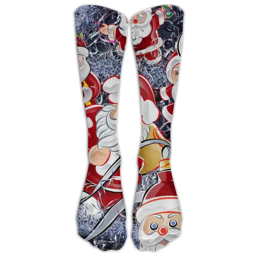 SAMCUSTOM модные гольфы женские хлопковые Высокие гольфы для женщин девочек Теплые Санта Клаус 3D печать длинные чулки - Цвет: Лаванда