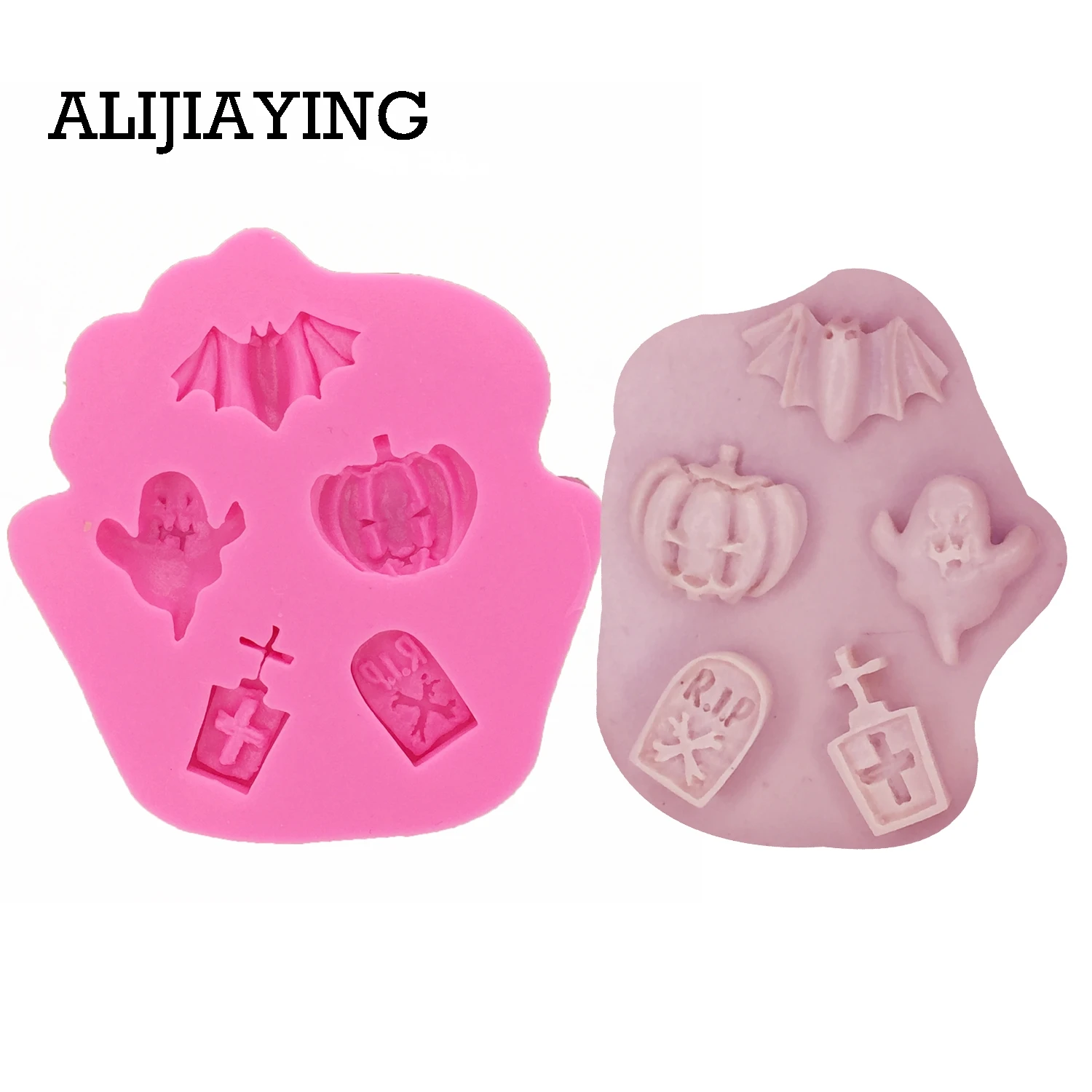 

M1248 1Pcs Halloween Holiday Cake Mold Pumpkin Ghost Bat shape Chocolate Molds DIY Cake Decorating Tools