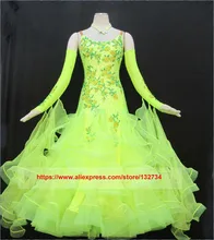 Standard Ballroom Waltz Dress For Women Customized Red Ballroom Competition Dancing Skirt Flamenco Dance Dresses