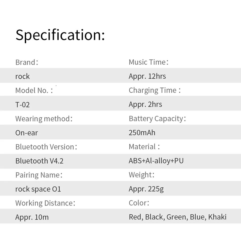 ROCK Новое поступление, цветные беспроводные Bluetooth наушники, стерео гарнитура, музыкальная гарнитура, наушники с микрофоном для iPhone Sumsamg