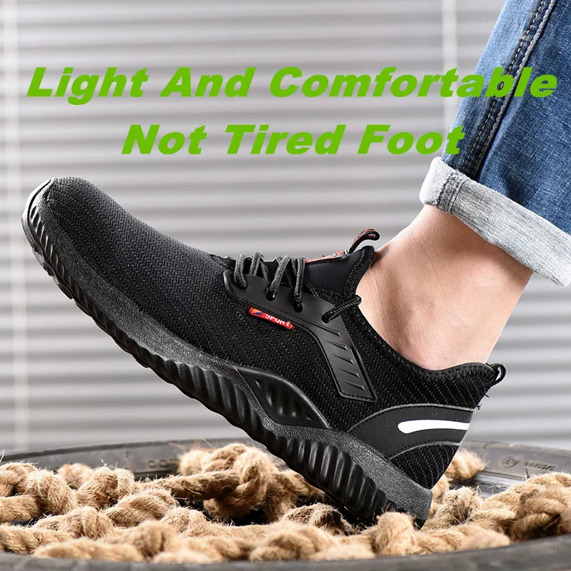 Защитная обувь для мужчин со стальным носком; Легкие кроссовки унисекс для работы; дышащие износостойкие кроссовки; Прямая поставка