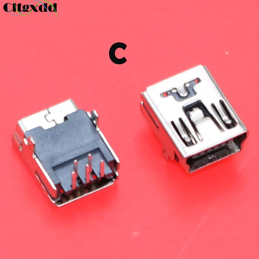 cltgxddd 10pcs Female Mini USB Type B 5pin 8pin 10 Pin SMT SMD Jack Connector repair parts for Old Mobile Phone MID MP3 MP4