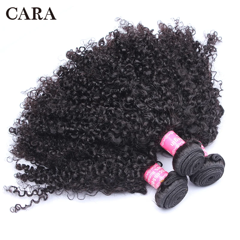 Brazilian Kinky Curly Hair Human Hair 1 or 3 Bundles 3B 3C Hair Weave Non-Remy Natural Human Hair Extensions CARA