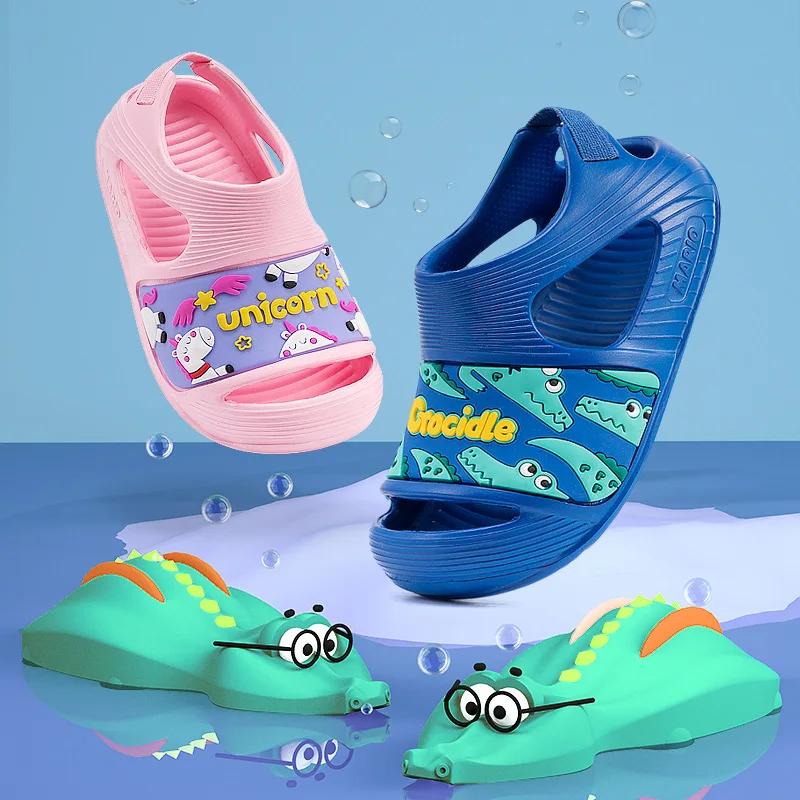 

Girls Sandals 2019 New Summer Beach Shoes Children's Sandals Cartoon Unicorn Crocodile Shoes Baby Toddler Boys Casual Sandals