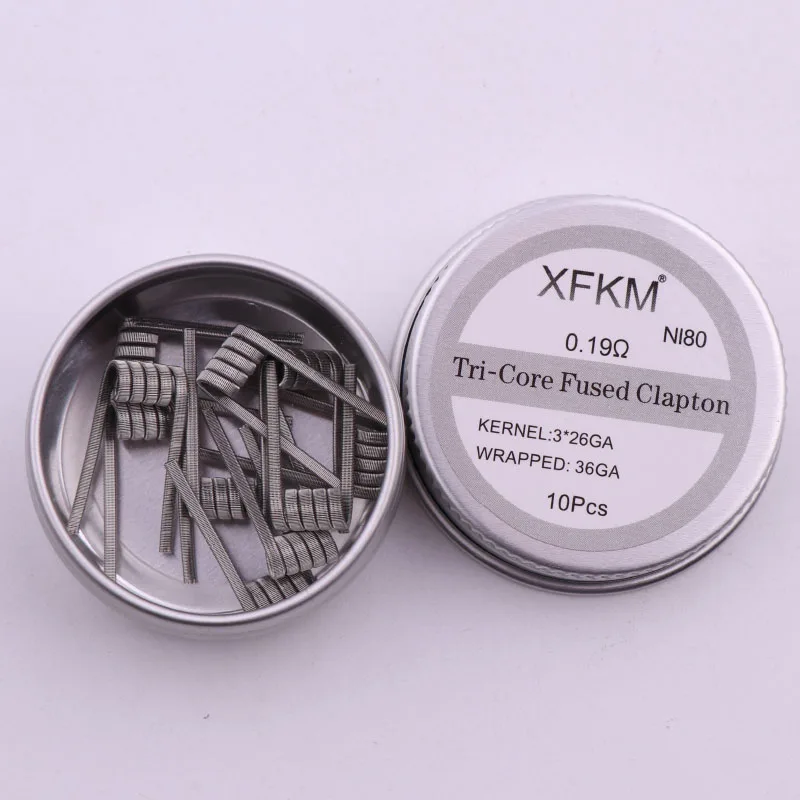 Xfkm 10 шт. Alien Clapton vape Отопление провода предварительно собранный Койл NI80 SS316L A1 готовых Обёрточная бумага катушки DIY RDA РБА RTA проекты