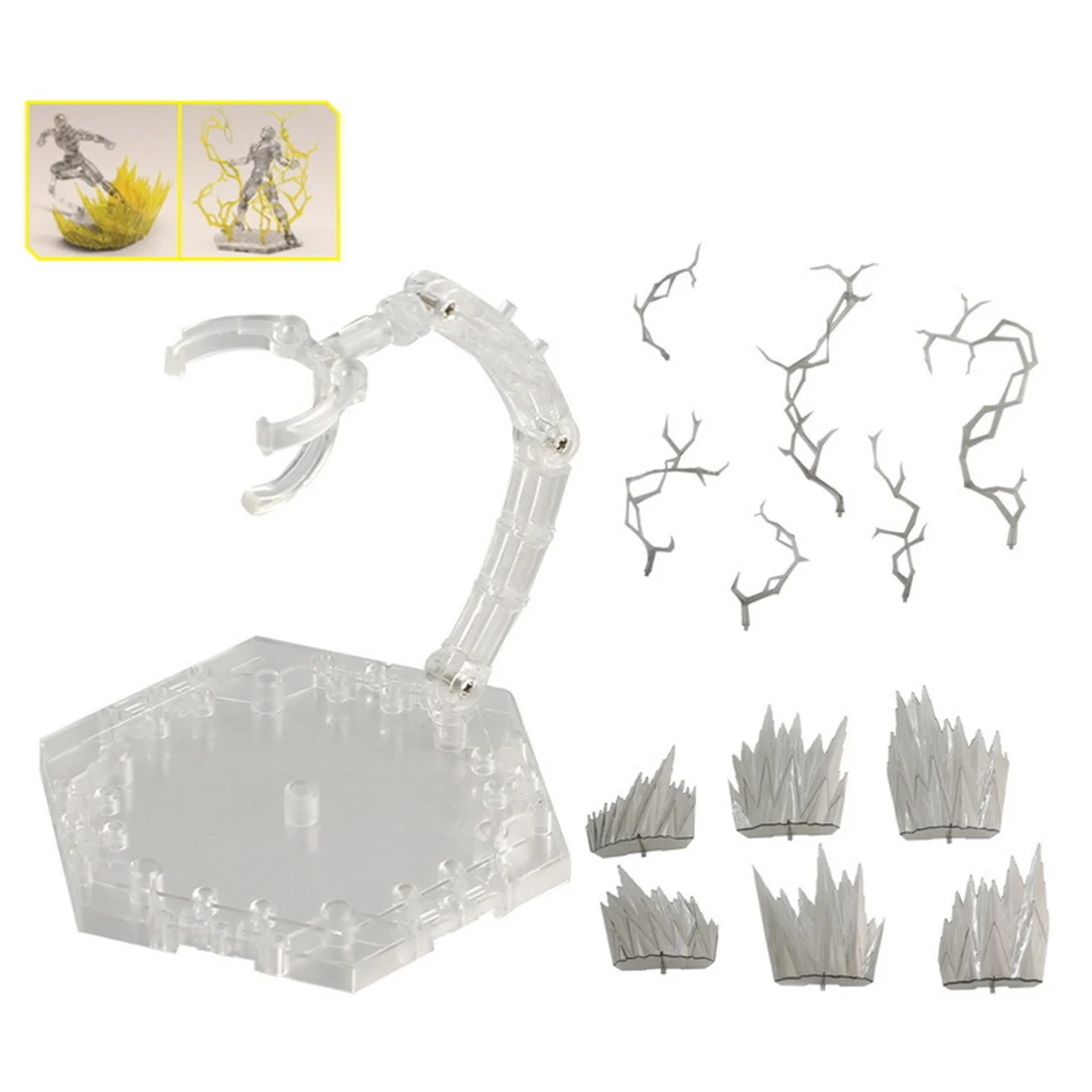 

Lightning Aeration Cracking Explosion Model Scene Special Effects Decoration With Bracket For Gundam Model - Grey Yellow Blue