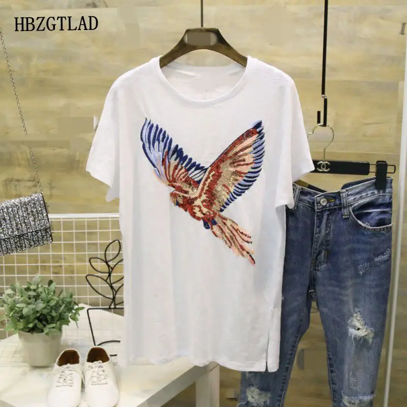

gtglad 1pcs New Sequins Big Bird eagle Embroidery applique paillette fabric sweater clothes patch t-shirt diy decoration