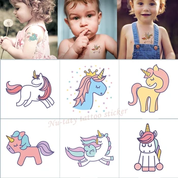 

Unicorn Temporary Tattoos for Children Kids Girls 6 Sheets, Rainbow Unicorn Birthday Party Favors Gift GlitterTattoos for Kids