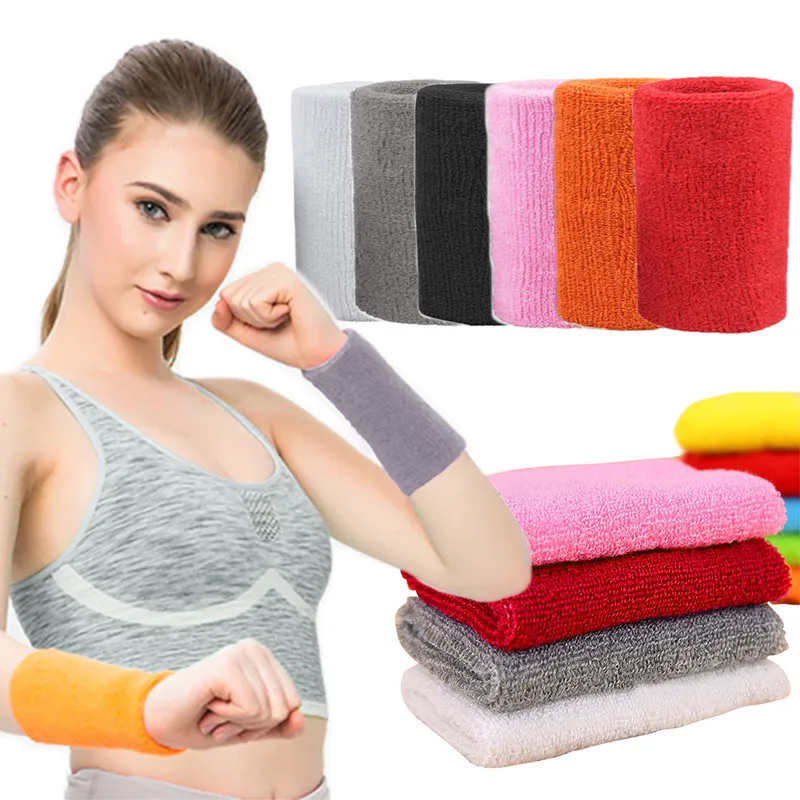 

8*8cm Sports Towels Basketball Badminton Sweatbands Wrist Band Cotton Knitted Breathable Soft Sports Protective Gear