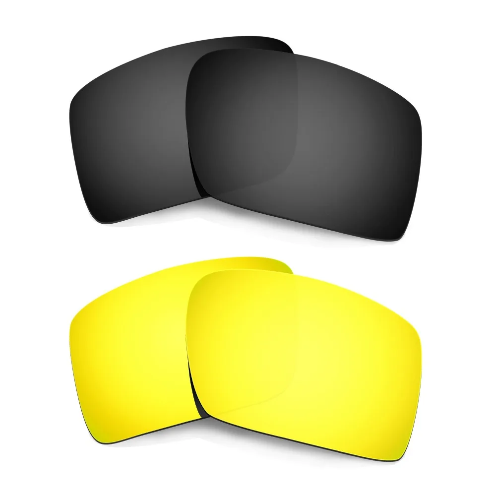 

HKUCO For Eyepatch 2 Polarized Replacement Lenses Black & 24K Gold 2 Pairs