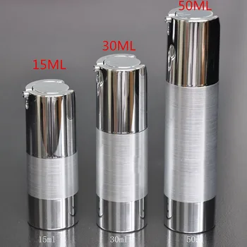 

50ML Silver vacuum flask emulsion packing bottle cosmetic packaging bottle 50cc empty airless pump cosmetic lotion cream bottle