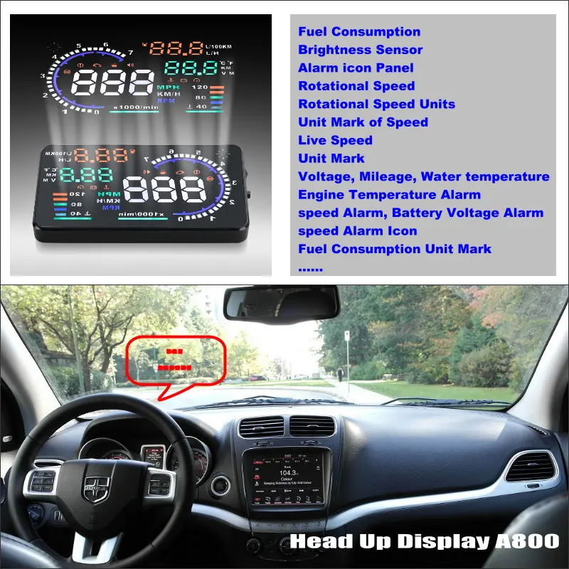 For Dodge Journey JC JCUV 2008 2015 Vehicle HUD Head Up Display Safe Driving font b