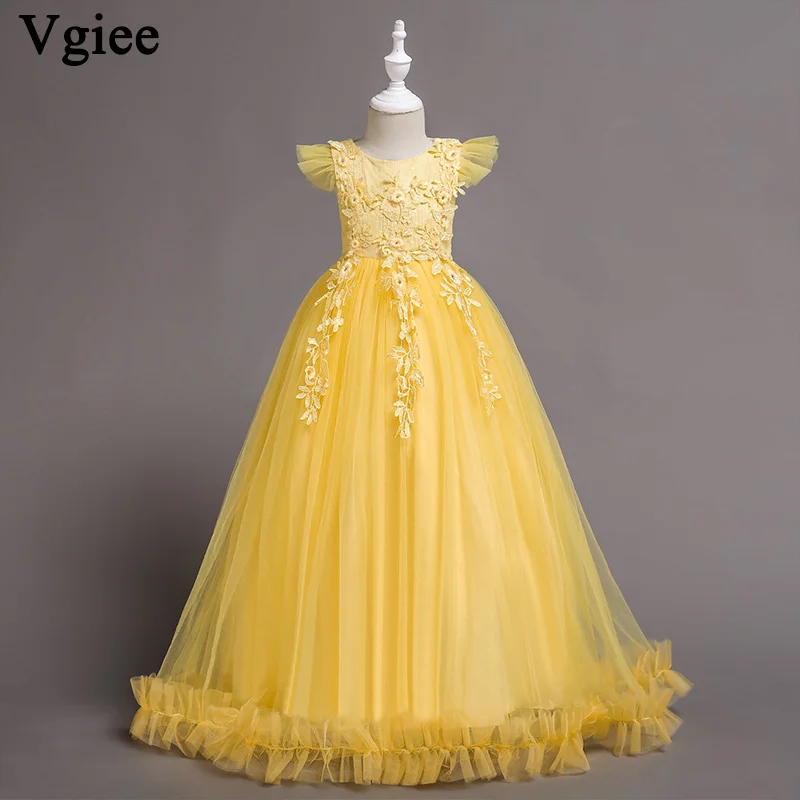 Vgiee/Детские платья для девочек, платье принцессы вечерние платья для девочек на свадьбу, г., платье для девочек от 10 до 12 лет, милые платья CC017
