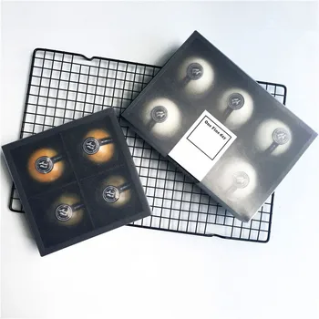 

Black Cake Box with Frosted PVC Lid Dessert Macarons Mooncake Boxes Wholesale Pastry Packaging Boxes