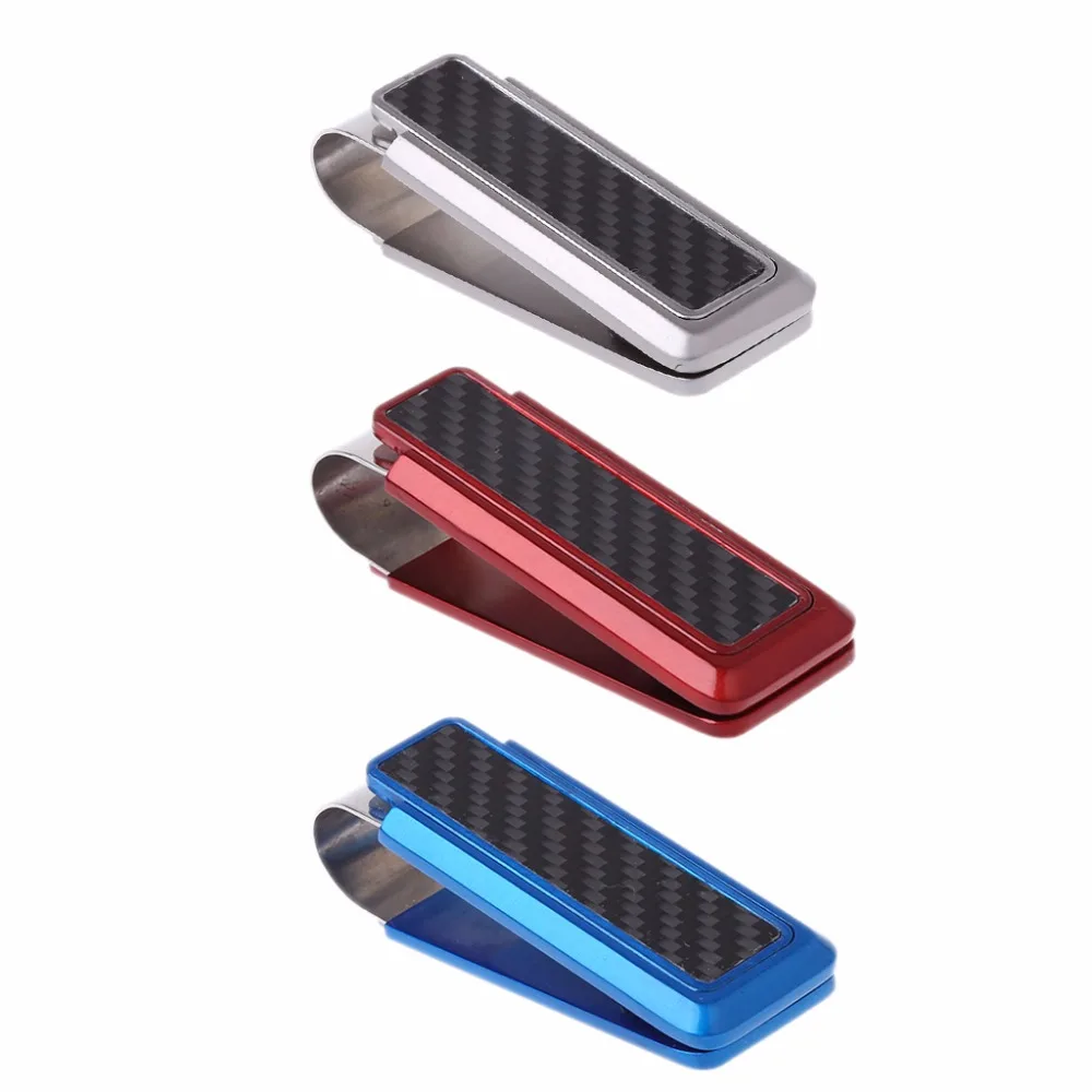 

THINKTHENDO Fashion New Men's Business Wallet Stainless Steel Carbon Fiber Money Clip Credit