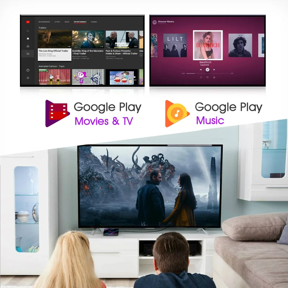 H96 MAX Rockchip RK3318 android 9,0 tv box set top box of Voice control H96 4 Гб 64 Гб Google Play Store Netflix Youtube tv box