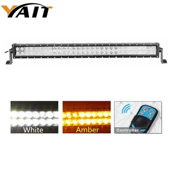 

Yait LED Light Bar 32Inch 180W White & Amber Flash Two Row Flood Spot Combo Led Bar Driving Lights for Truck with remote control