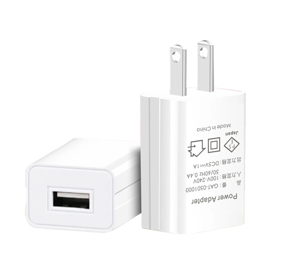 5V1A USB Charger Adapter Travel Wall US Standard Mobile Phone High Quality Electronic Plug Stable Charging White and Black (8)