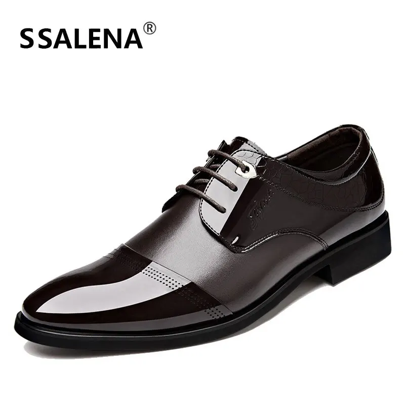 Luxury Brand Classic Man Pointed Toe Dress Shoes Mens Business Leather