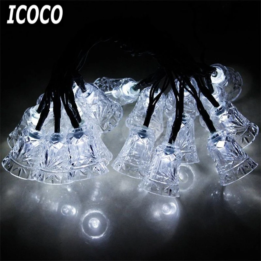 

ICOCO Christmas String Light 20 LED Solar Lamps Waterproof Outdoor Bells Fairy Garden Tree Bell Decoration New Year Lights Sale