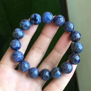 

Genuine Natural Blue Sugilite Gemstone South Africa Round Beads Bracelet 12mm Lady Bangle AAAAA Drop shipping Certificate
