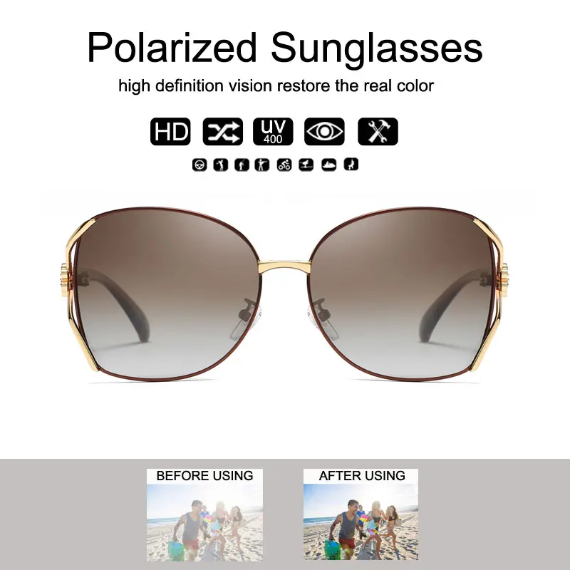 MYMARCH BRAND DESIGN Sunglasses Women 2019 Vintage Fashion Sun Glasses Polarized Gradient Lens Glasses UV400 Gafas De Sol M2065