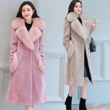 

Imitation fox cashmere coat female new 2017 fur coat long sleeve tide lambskin winter clothes