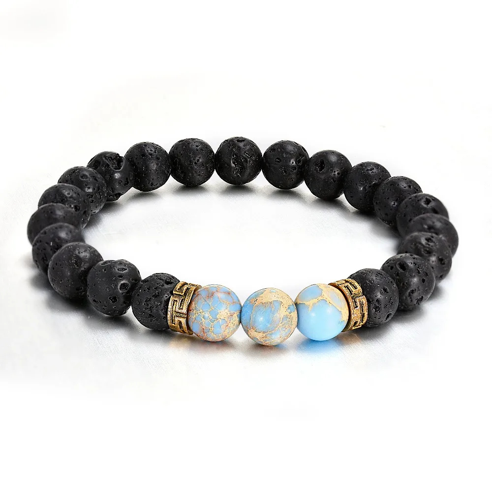 Natural Stone Bracelet Men Black Lava Healing Balance Diffuser Beads Bracelets For Women Jewelry Chrismas Gift | Украшения и