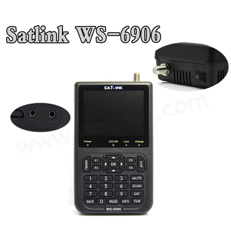 Satlink WS 6906 Signal Finder 3.5" LCD With 3000mAh Battery FTA digital ...