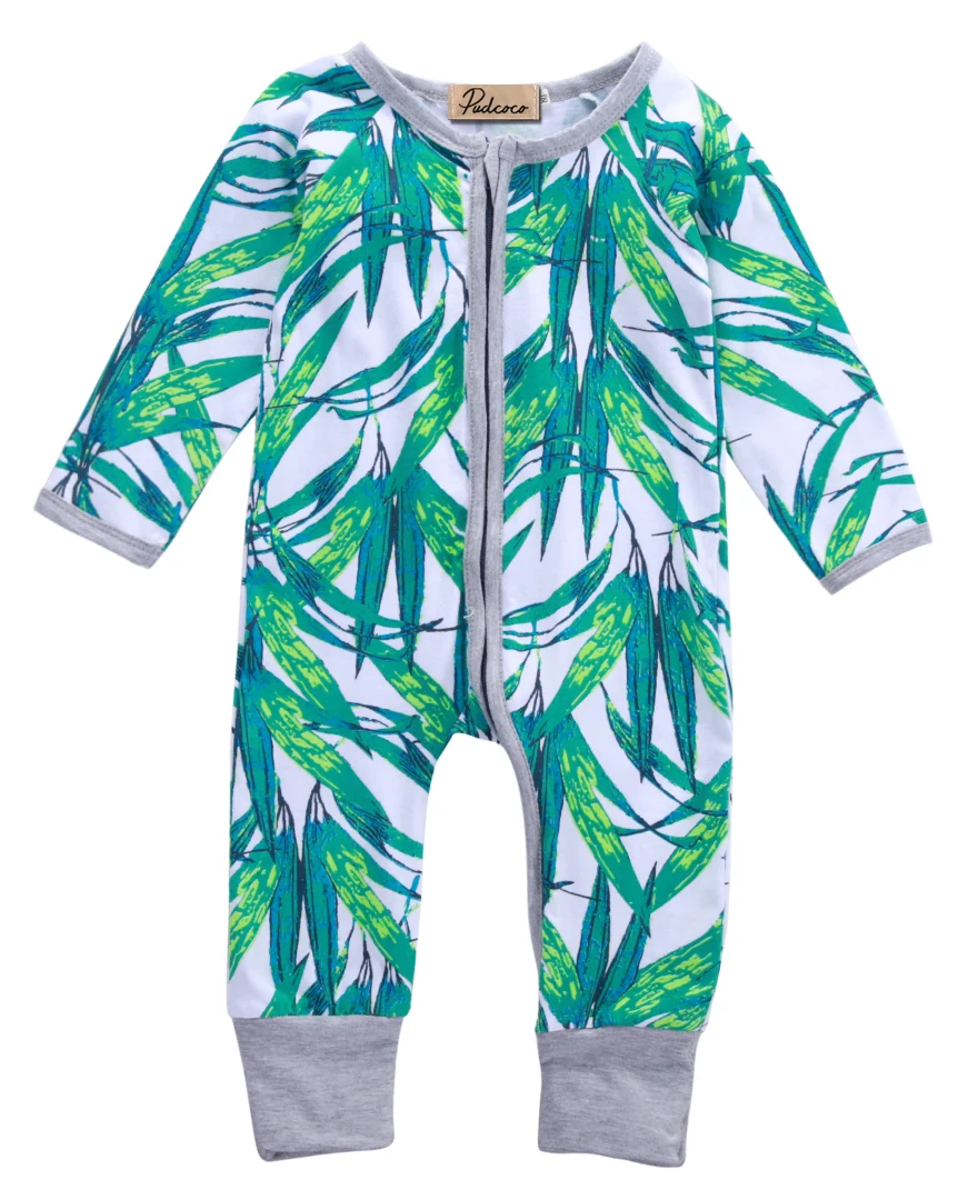 New Infant Baby Boy Girl Long Sleeve Zipper Romper Toddler Jumpsuit