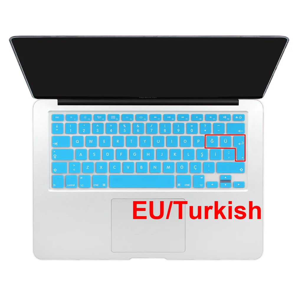 Для Apple Macbook Pro Air 13 15 стандарта ЕС, США, Великобритании турецкий мягкий чехол-клавиатура для Macbook 13,3 15,4 дюймов A1466 A1502 клавиатура протектор