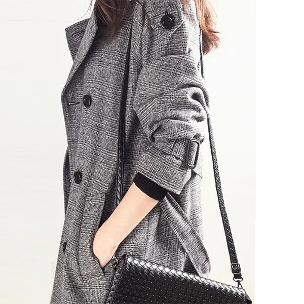 Long Overcoat Jas Dames Jassen Winter England Windbreaker Loose Black Womens Coat Women Women's Manteau Femme Hiver Coats