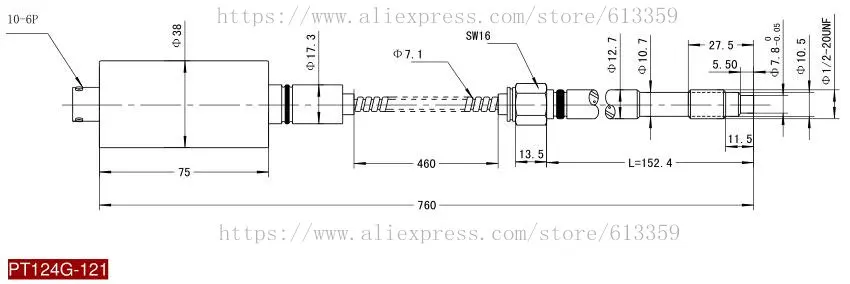 ZHYQ PT124G-121 Датчик Давления Расплава высокое температура Датчики давления для пластик экструдер 0-50Mpa выход 2 мВ/в