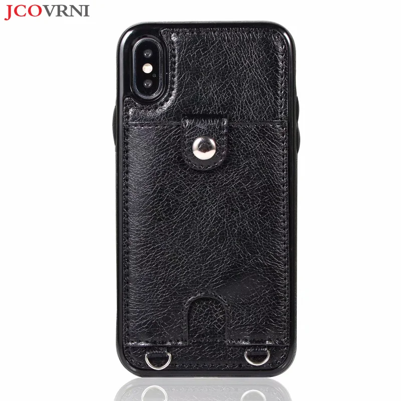 

JCOVRNI 2019 Women's Fashion Shoulder Wide Lanyard Back Cover for iphone XR XS XSMAX 7 7plus 8 8plus with Card Case Phone Case