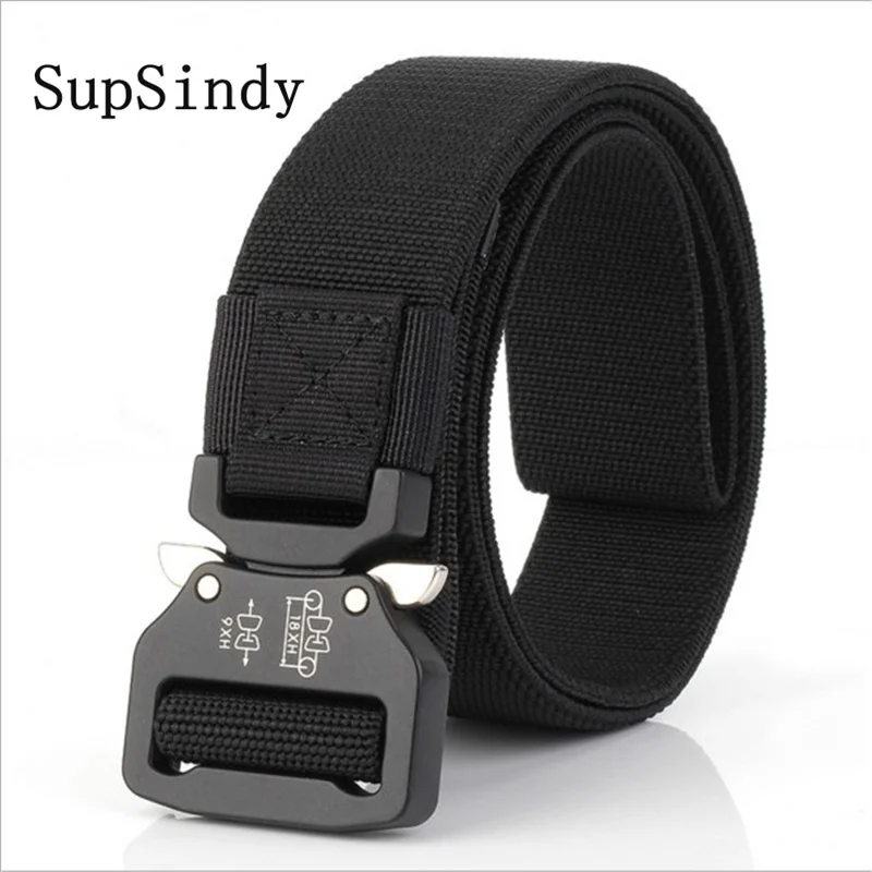 

SupSindy men's canvas belt Quick release Metal buckle nylon Training elastic belt military Army tactical belt for Men male strap