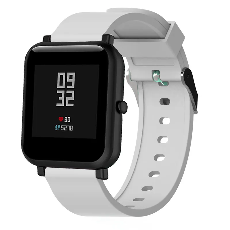 20 мм общий мягкий силиконовый ремешок для часов Huami Amazfit Bip/Pebble Time/Withings сталь HR Смарт часы браслет ремешок