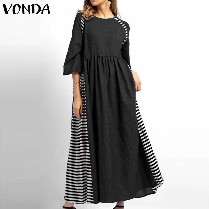 VONDA, женское платье в винтажном стиле, летнее, повседневное, свободное, средней длины, на бретелях, Vestidos, праздничное платье, Femme,, женский комбинезон размера плюс, сарафан