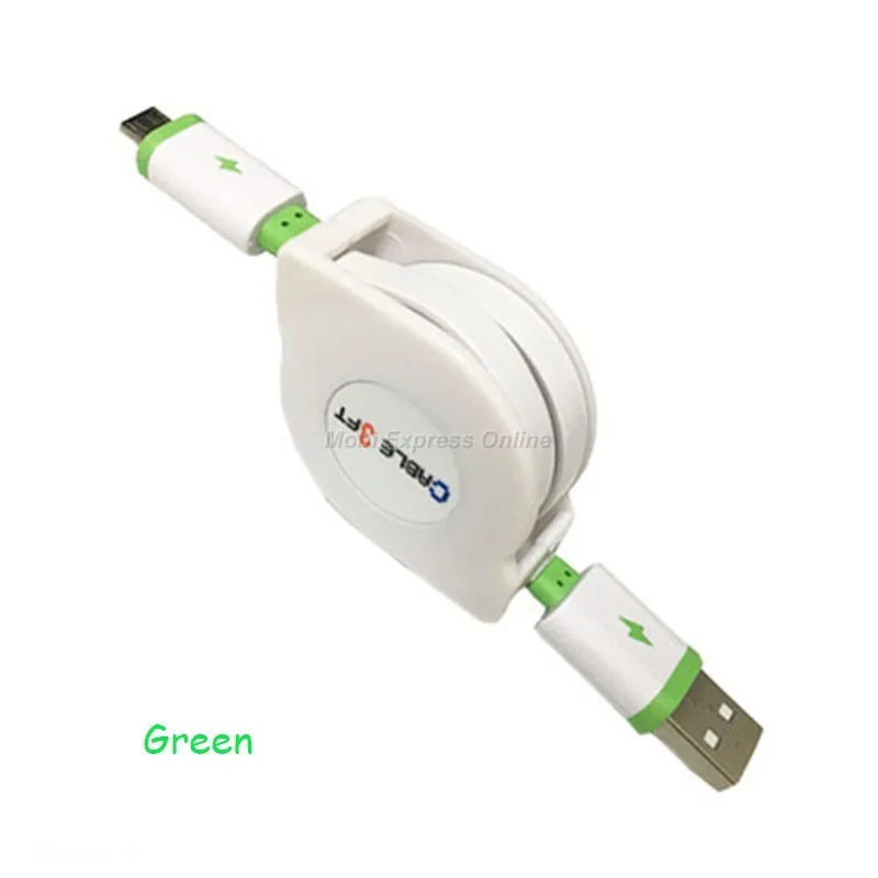 Micro Usb кабель Выдвижной кабель Usb настенное зарядное устройство адаптер для huawei mate 7 8 S P6 P7 P8 P10 Lite Max Honor 5x 5a 5c 6x Nova - Тип штекера: green