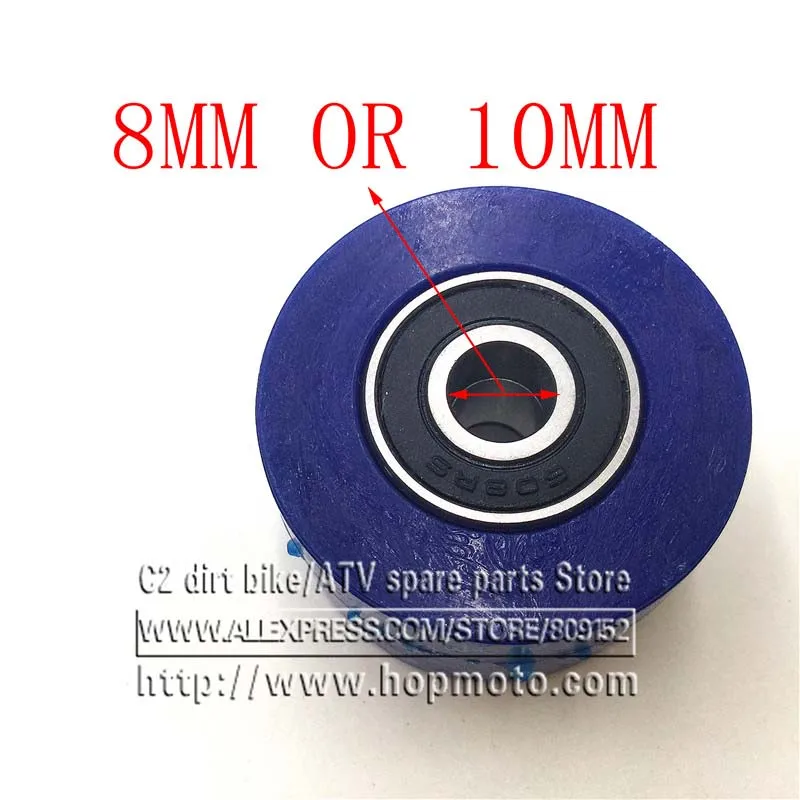 Blue 8mm Or 10mm Drive Chain Pulley Roller Slider Tensioner Wheel Guide For Pit Dirt Street Bike Motorcycle Atv Racing bike