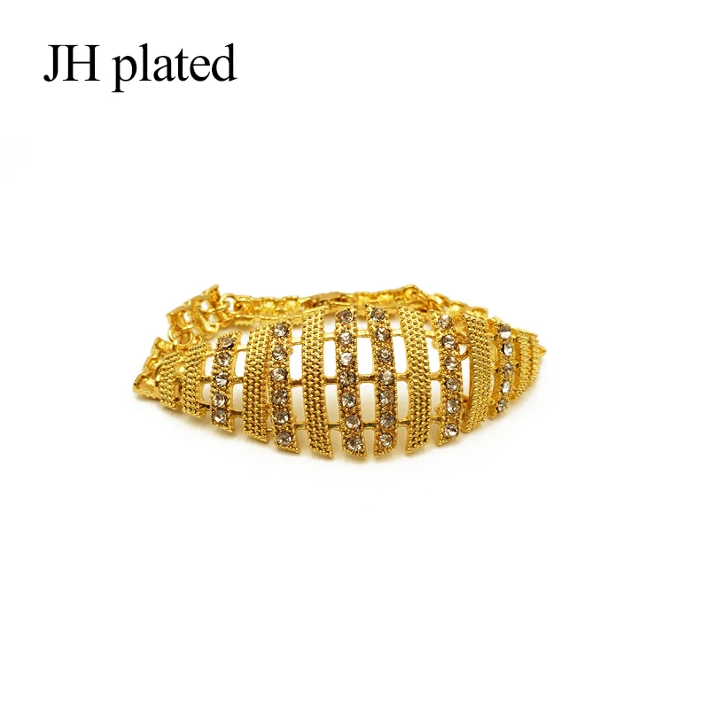 JHplated африканская мода Золотой Цвет Ювелирные наборы женские вечерние свадебные ожерелье браслет серьги кольцо наборы Дубай роскошные подарки