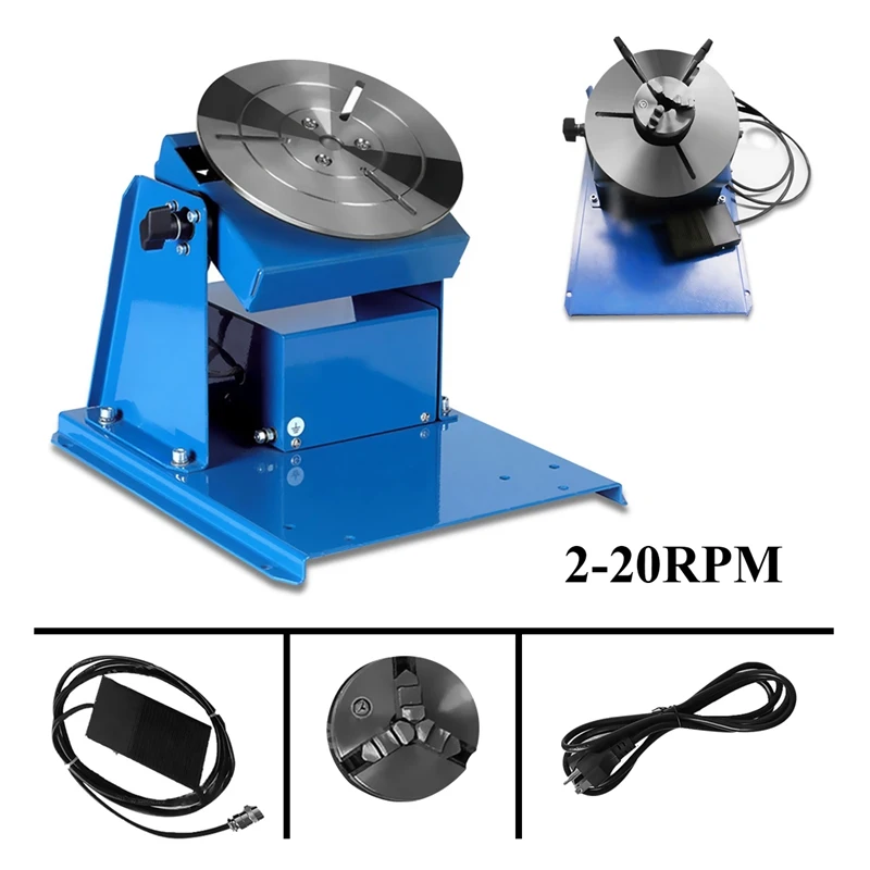 

Forgelo 1Pcs 110V 15W Rotary Welding Positioner Turntable Table Mini Jaw Lathe Chuck Soldering Stations With Chuck Welding Tool