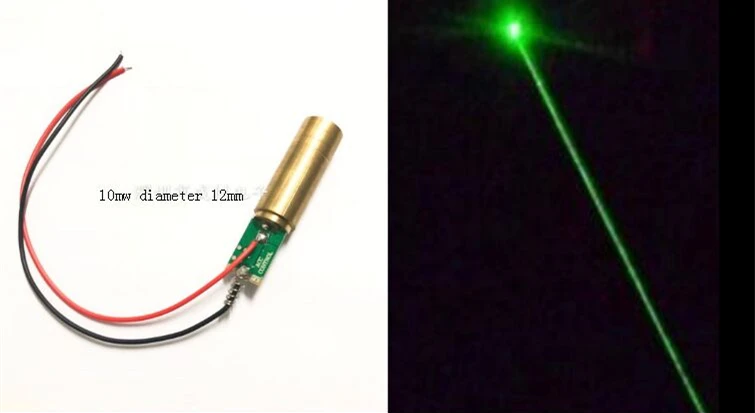 532нм зеленая точка 10 мВт лазерный модуль, аксессуары для лазерных игрушек, реквизит для сцены(диаметр 12 мм) 2,8-3,7 в - Цвет: 532nM GREEN