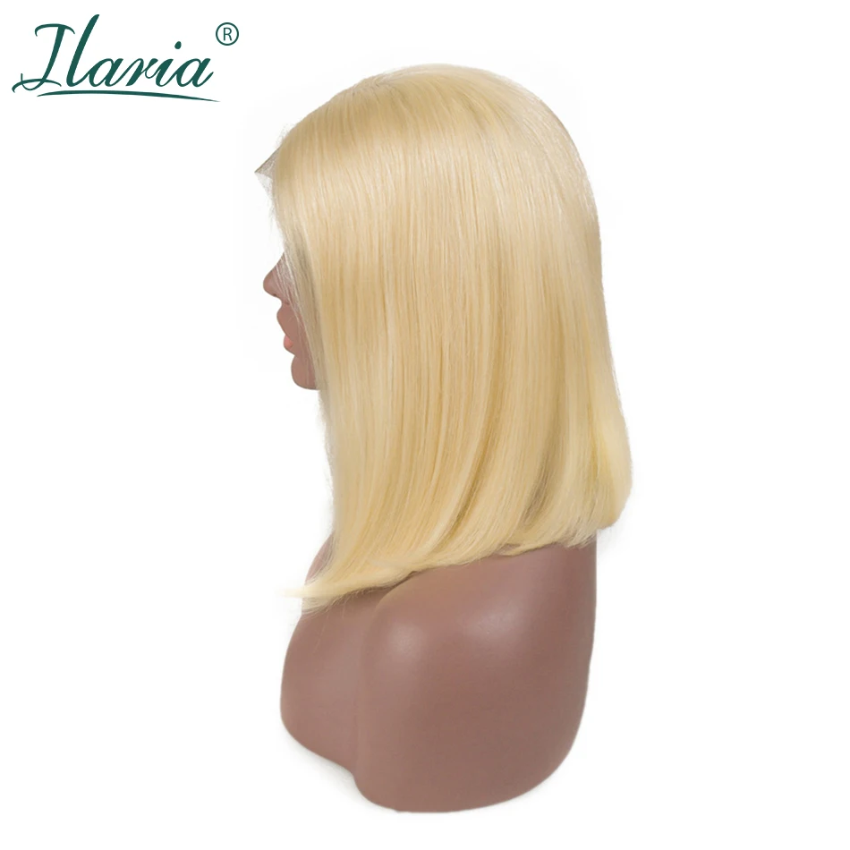 Парики из натуральных волос на кружевной основе для черных женщин, бразильские волосы Remy 613, Короткие парики из натуральных волос для волос