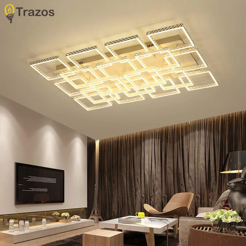 

Modern Rectangle Remote control living room bedroom modern led ceiling lights luminarias para sala dimming led ceiling lamp