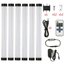 DMXY LED strip2835 12in/pcs*3W PC cover LED under cabinet DC12V dimmable IR Remote Controller 12V 2A Power Adapter led strip kit
