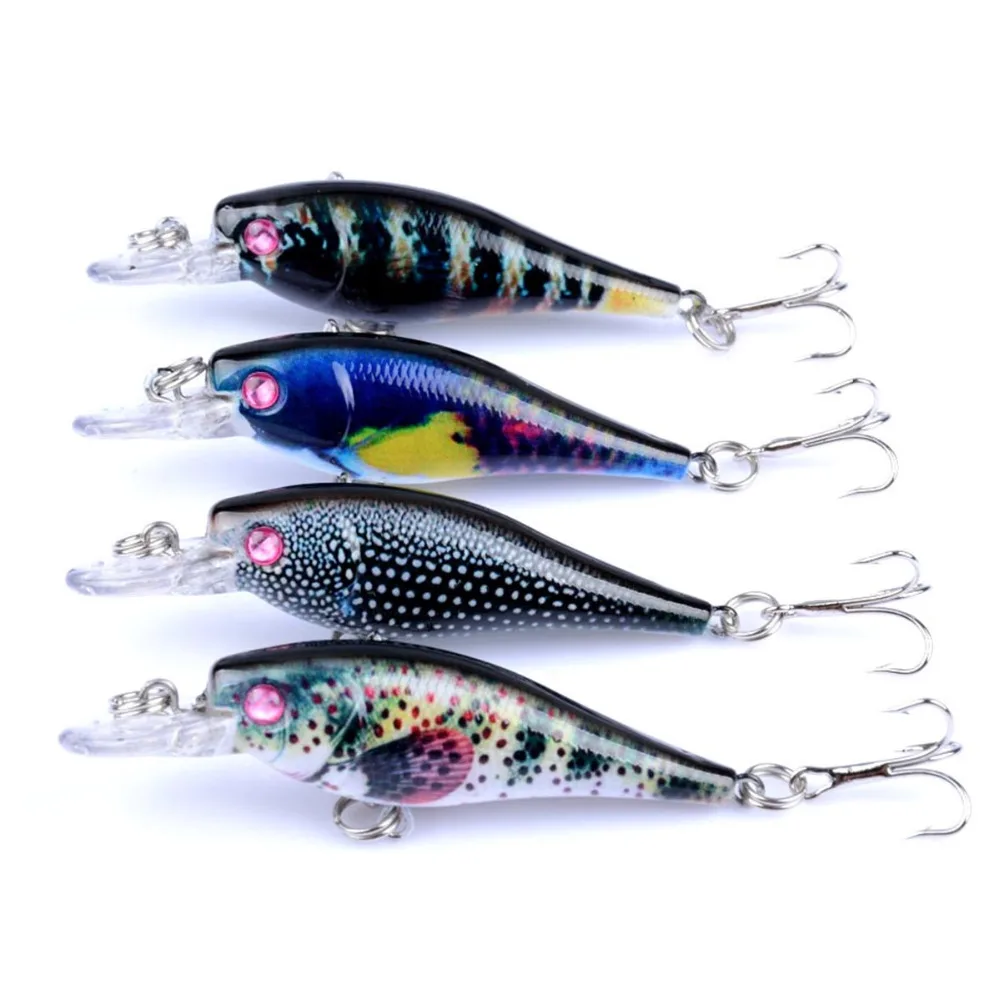  Artificial ABS Bionic 3D Eyes Minnow Lure Fishing Lures Hard Bait Bass Swim Bait Hook Fishings Tack